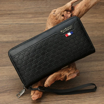 Men's Fashionable Zipper Wallet with Handheld Design